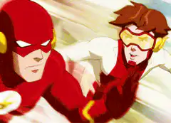 The Flash and Kid Flash running