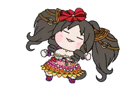 chibi girl dancing happily