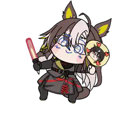 chibi horse girl with glasses and bat