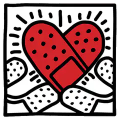 Keith Haring style broken heart