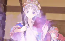 anime girl magic spell hug
