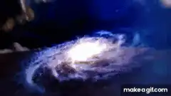 Blue alien creature falls and rolls