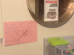 Beware Dwarf Hamster Warning Sign