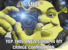 Shrek taking a photo cringe compilation