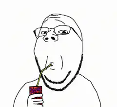 guy drinking slurpee