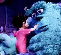 Mickey hugs Sulley