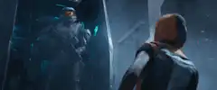 Master Chief meets a woman in a dark room