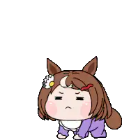 chibi horse girl sad