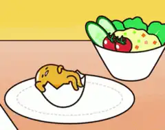 Gudetama egg yolk on plate