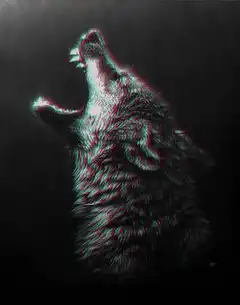 glitchy wolf howling
