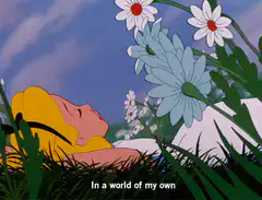 Alice sleeping in flowers