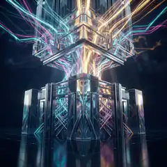 futuristic glowing data tower