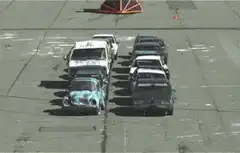 Car crusher machine destroying vehicles