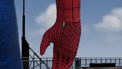 Spider-Man hand with bullet