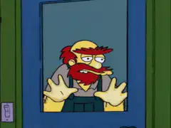 Krusty the Clown Peeking Through Door