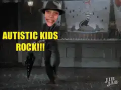 Big Head Dancing Man Autistic Kids Rock