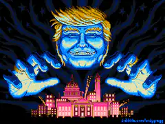 pixel art trump over washington