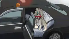 anime girl tied up in police car