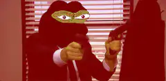 Pepe the Ninja shoots guns