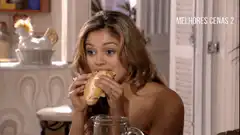 woman eating sandwich