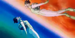 Two characters floating in space