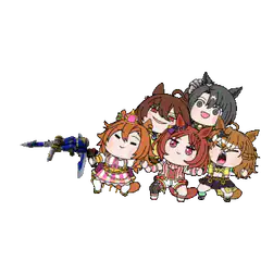 Chibi girls with a gun