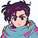 Anime character with heart over face