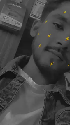 man with lightning bolts on face