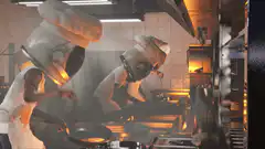 Chefs with pot heads cooking