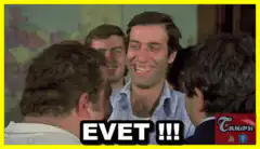 Man laughing with EVET text