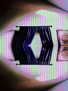glitchy purple curtains