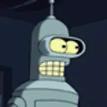 Bender drinks beer and smiles