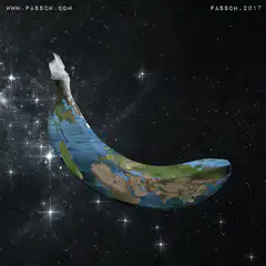 Earth shaped like a banana in space