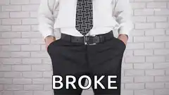 Man showing empty pockets