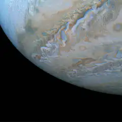 Jupiter's swirling clouds