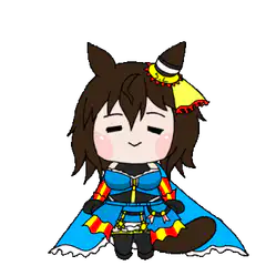 chibi horse girl sitting