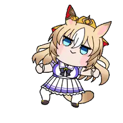 Chibi cat girl dancing
