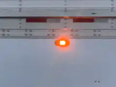 Airplane wing light blinking