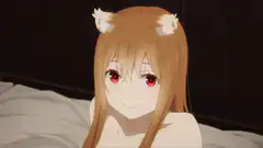 Anime girl with cat ears smiling