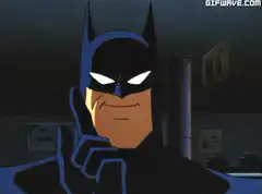 Batman thinking finger to chin