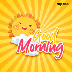Cute cartoon sun good morning