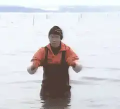 Never Give Up man in water