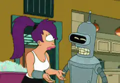 Bender laughs at Leela