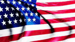 American flag waving with shadow
