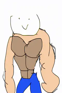muscular stick figure flexing