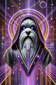 Cyberpunk Dog Wizard