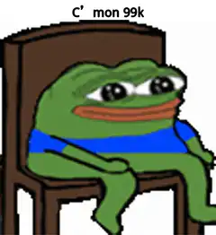 Pepe sitting on chair C'mon 99k
