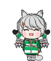 Chibi wolf girl excited