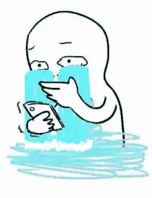 crying over phone in water