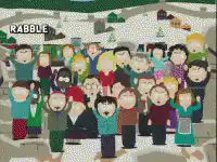 South Park crowd yelling rabble